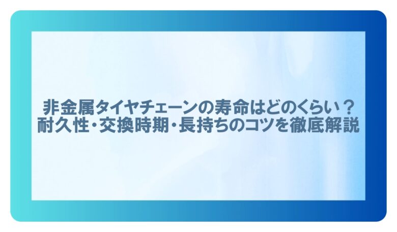 非金属 チェーン 寿命